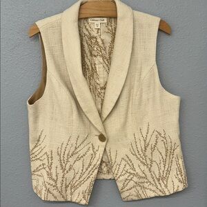 Coldwater Creek Cream Embroidered Vest